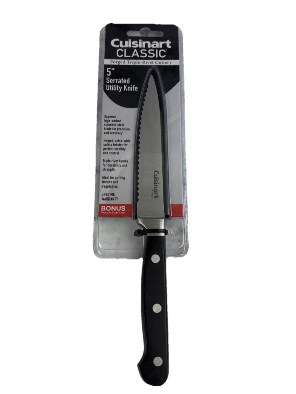 Cuisinart 5" Serrated Kitchen Knife  Utility Focused Lifetime warranty! NEW +